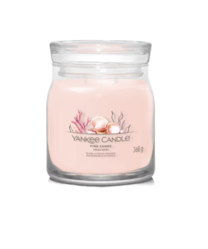 Candela Yankee Candle Pink Sands media, fragranza floreale e tropicale, rivenditore autorizzato Orchideanuccio Tricase.